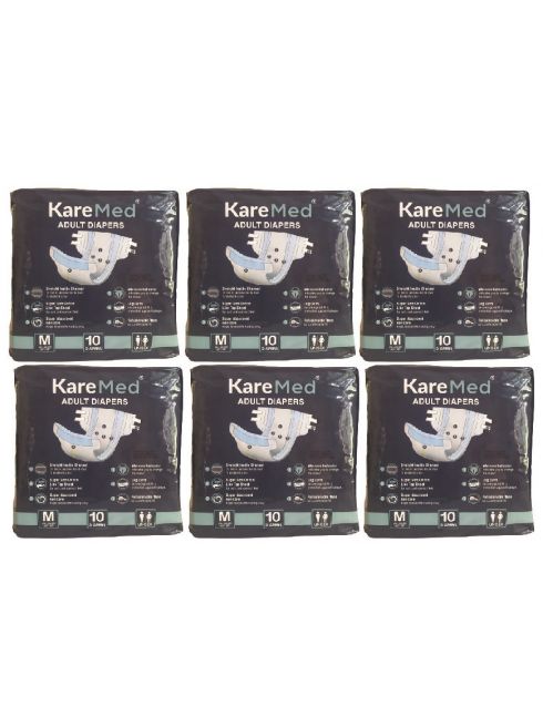KareMed Adult Diaper Sticker Type Medium (Pack Of 6) 60 Pieces